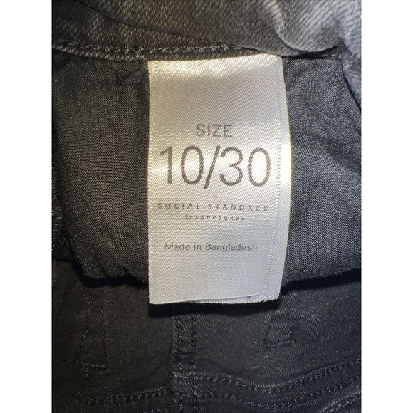 Social Standard by Sanctuary Black Denim Slim Straight Jeans Size 10/30 - Picture 6 of 11